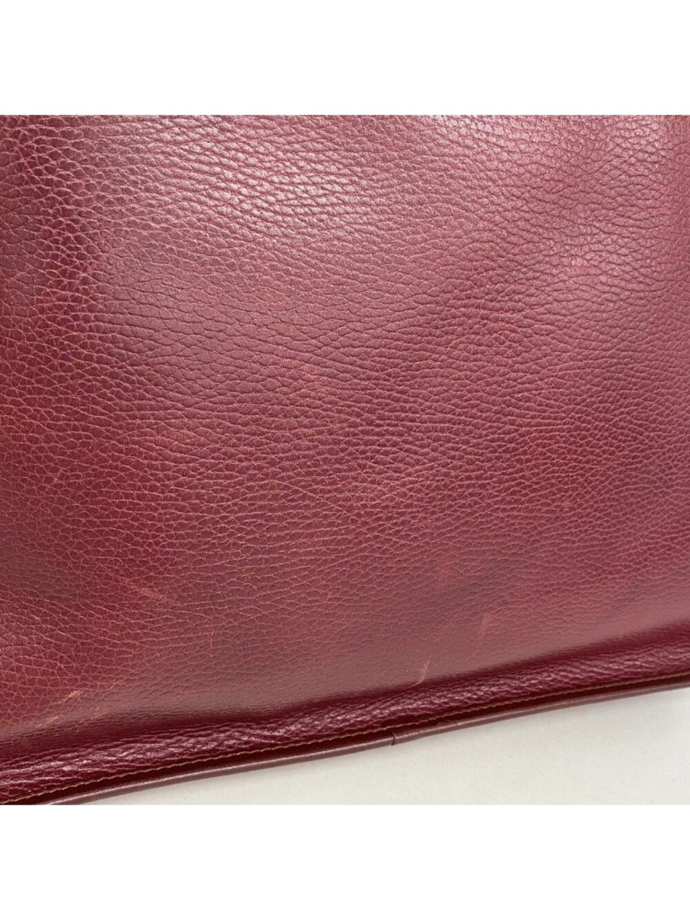Cartier Business Bag Must Leather Bordeaux Gold Silver - Picture 8 of 9